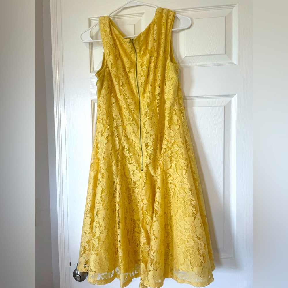 Yellow lace Danny and Nicole midi dress